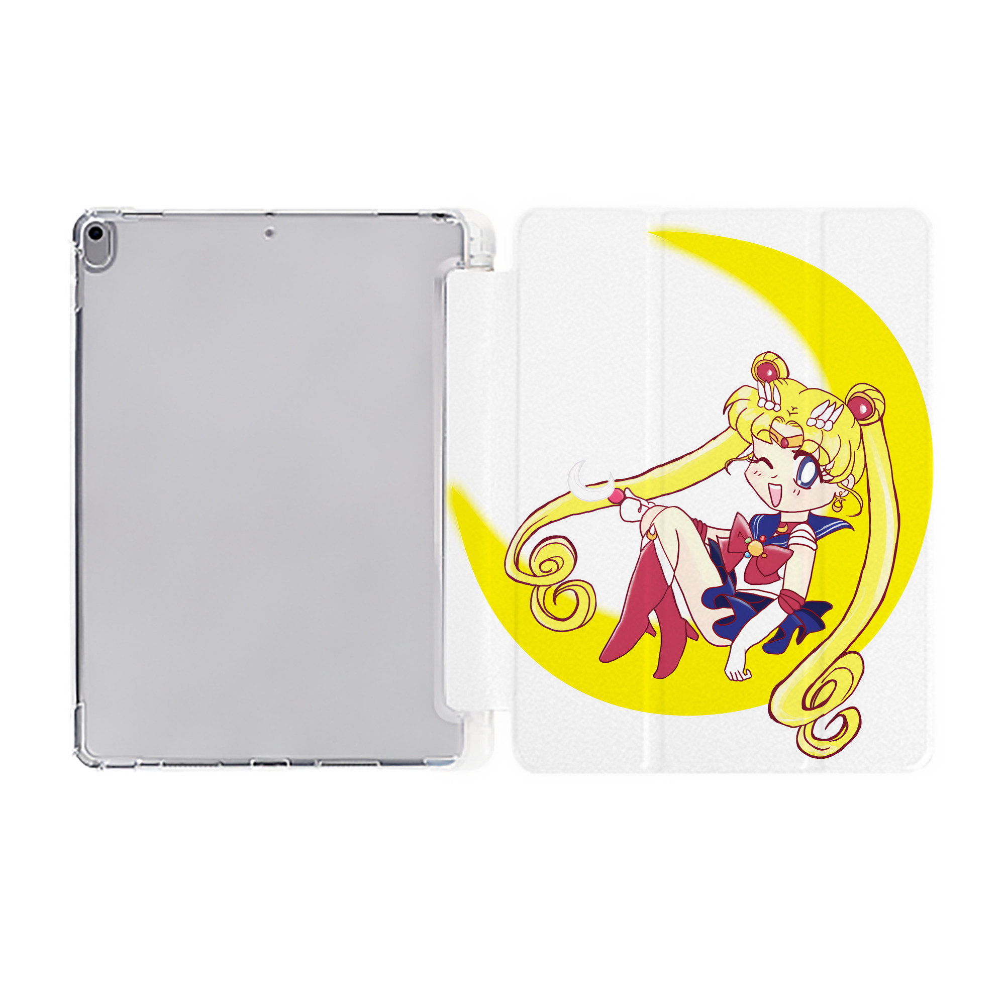 （画像用） 美少女戦士セーラームーン 月野 うさぎ つきの うさぎ Sailor Moon Tsukino Usagi IPad ケース ペン収納付き 三つ折りスタンド PUレザー×シリコン 対応機種9.5/10.5/10.9インチ